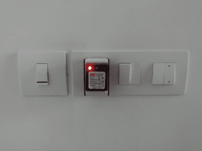 Electrical testing equipment showing faulty earthing in power sockets