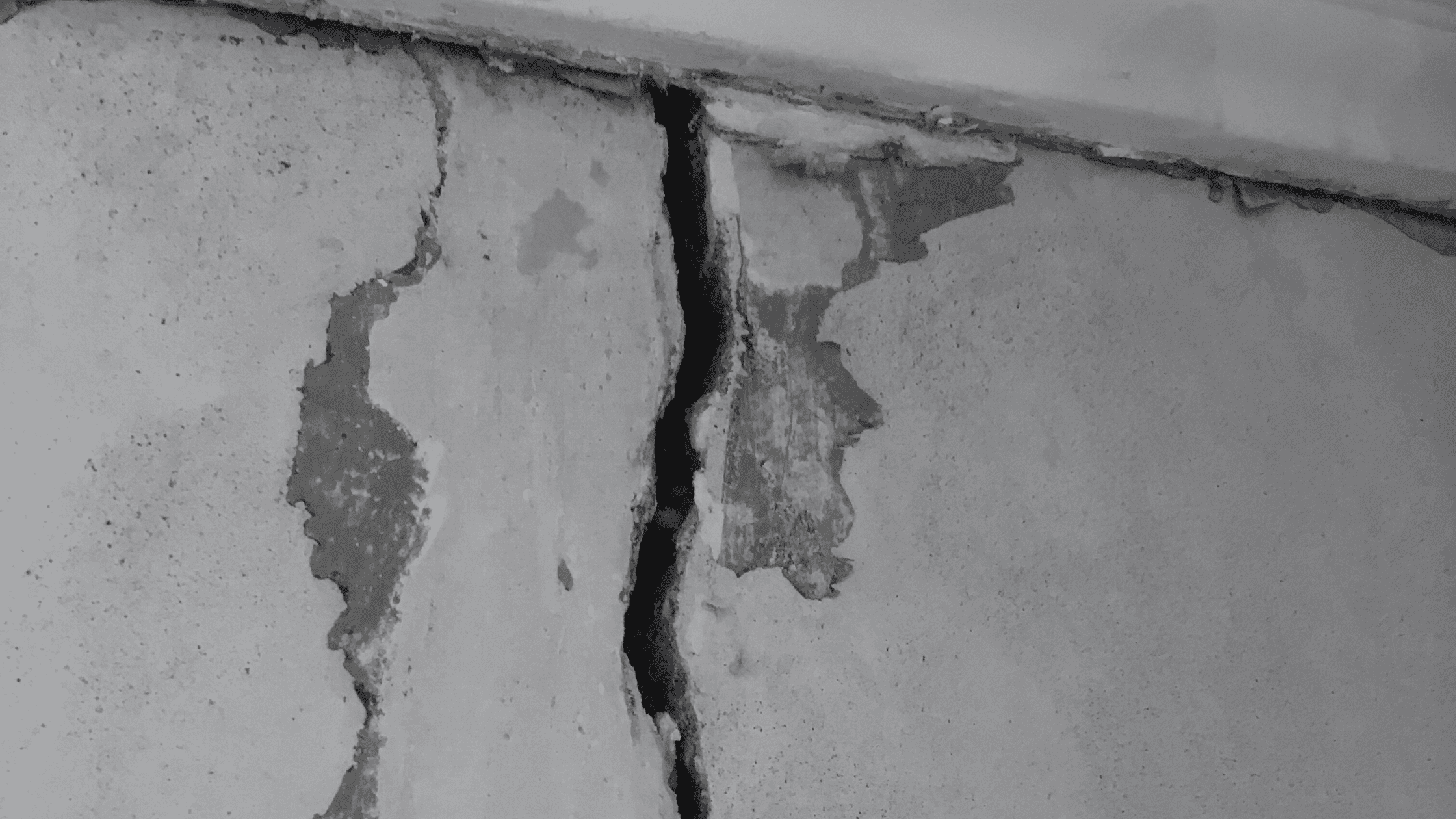 Structural cracks showing settling issues and poor construction quality